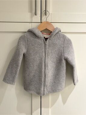 Christopher Fischer 100% Cashmere Full Zip Hoodie Sweater Gray